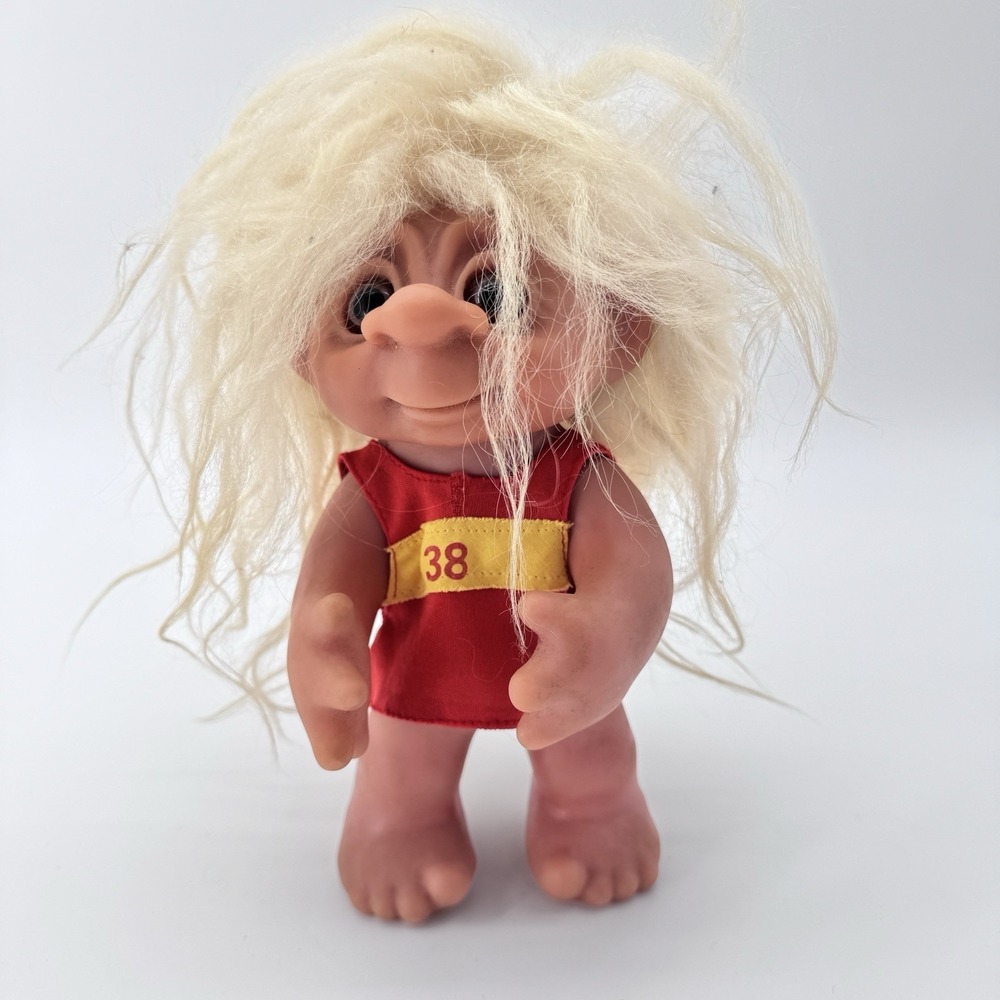 Vintage 9" Thomas Dam 1977 Troll White‎ Hair #604. Denmark Norfin Athlete